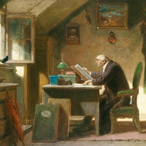 Carl Spitzweg, Ein Besuch - Klassiker - hochwertige Leinwand - 3fuer2, exclude, Horizontal, Klassische Kunst, Mittel