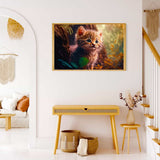 Malen nach Zahlen - Neugiriges Kätzchen - hochwertige Leinwand - Horizontal, Katze, Tiere