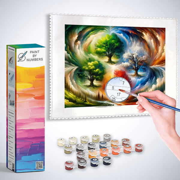 Four seasons, trees - Paint by Numbers