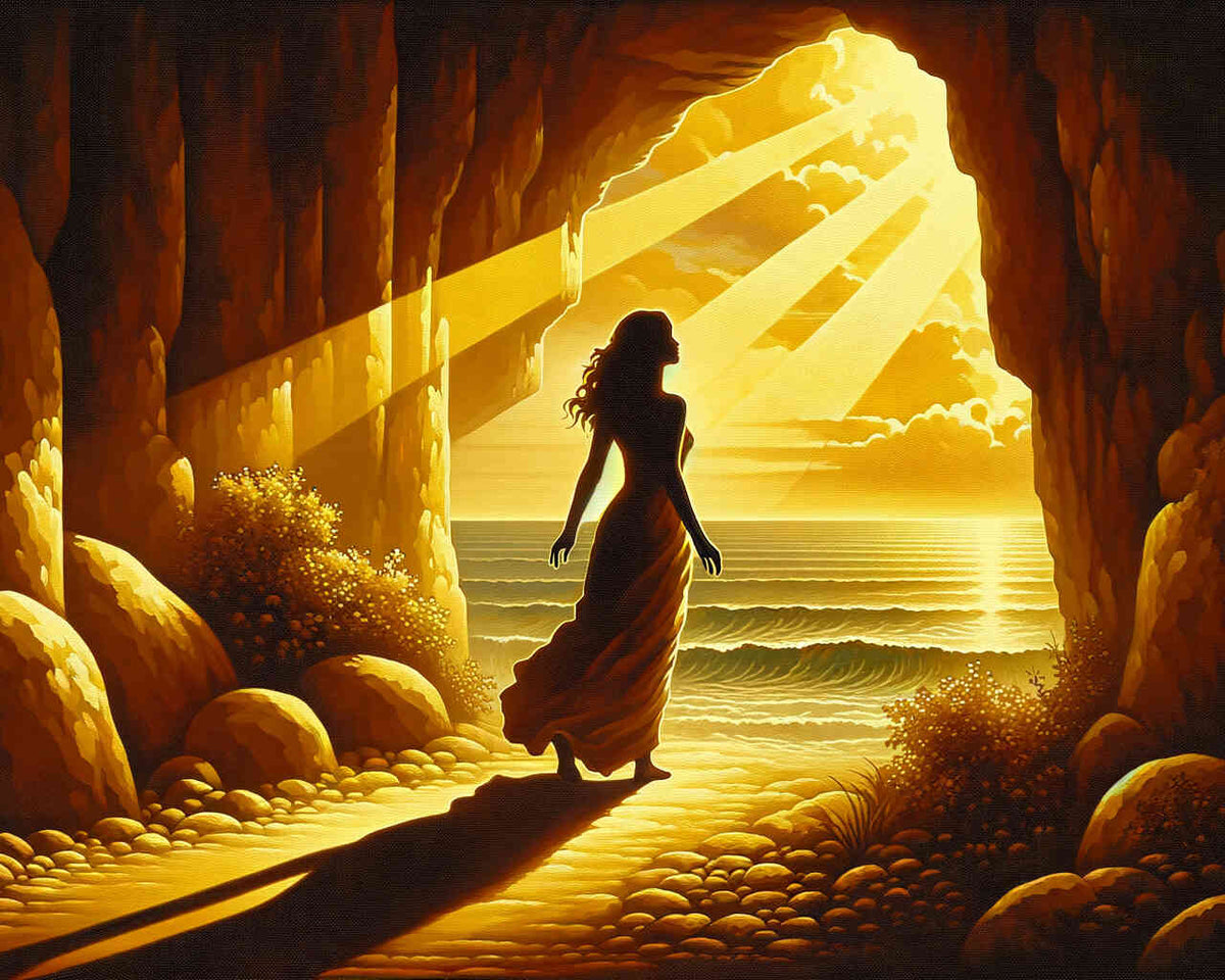 Woman walks out of cave - Paint by Numbers