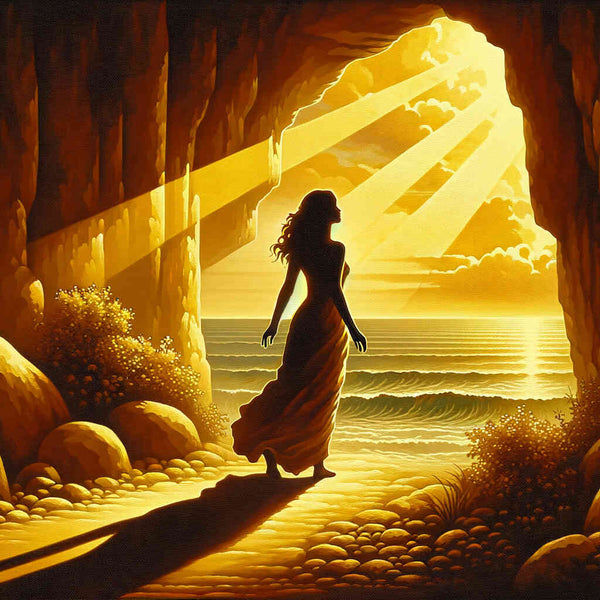 Woman walks out of cave - Paint by Numbers