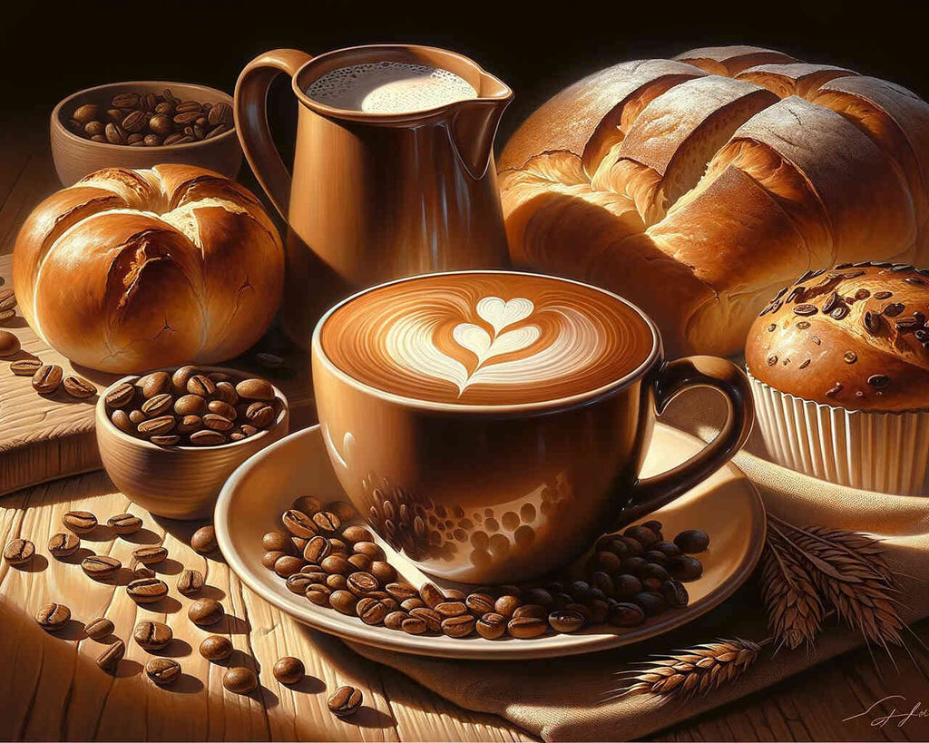 Paint by Numbers - Coffee and bread
