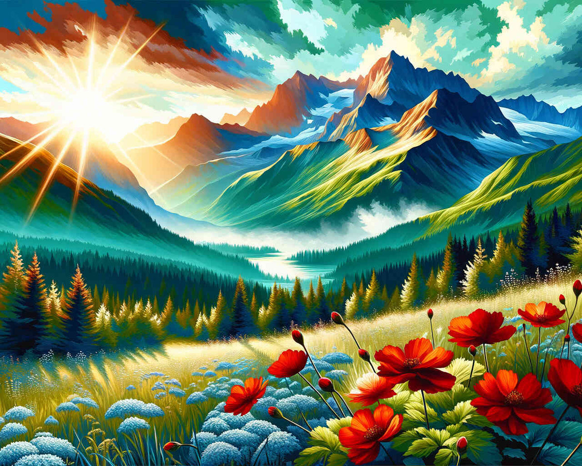 Paint by Numbers - Mountain landscape