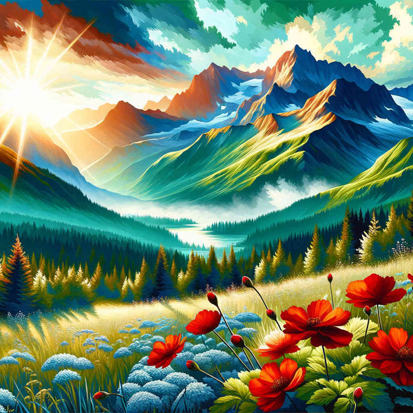 Paint by Numbers - Mountain landscape
