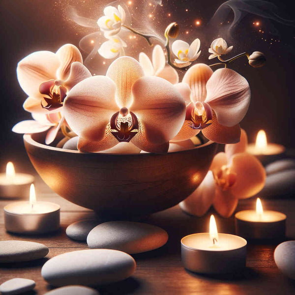 Paint by Numbers - Orchid, tea lights peach color