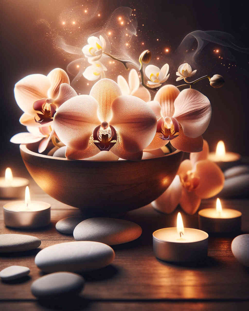 Paint by Numbers - Orchid, tea lights peach color