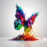 Colorful geometric butterfly artwork from Diamond Painting Kit - Butterfly Future. Discover paint by numbers art that sparkles.