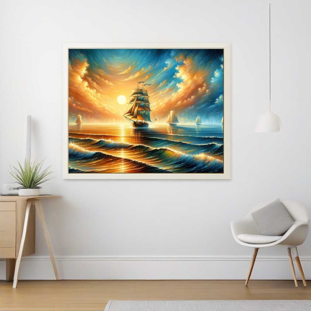 Sailing ship in the sunset - Paint by Numbers