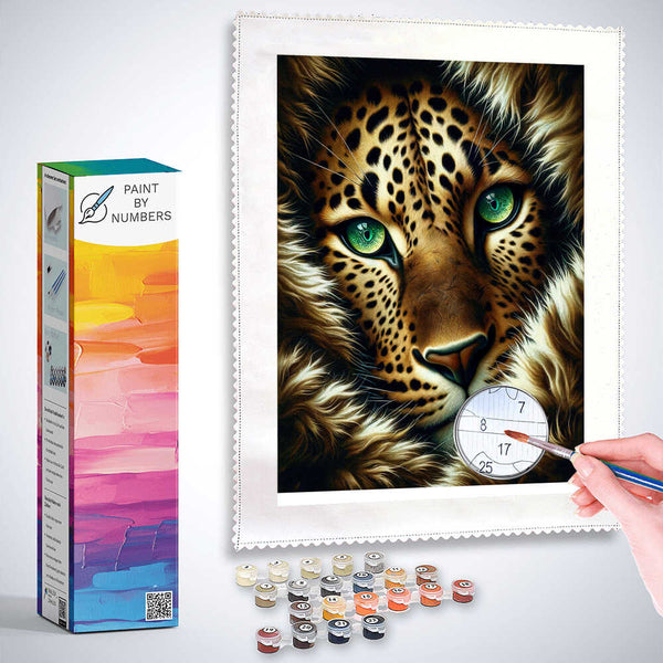 Paint by Numbers - Leopard Grune Eyes