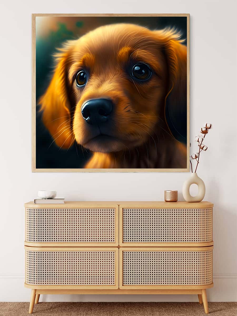 Diamond Painting - Dackelwelpe niedlich - gedruckt in Ultra-HD - Hund, Neu eingetroffen, Quadratisch, Tiere