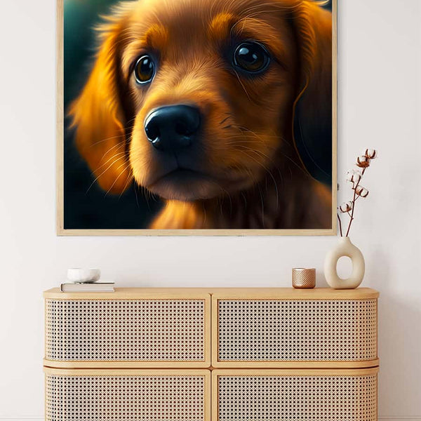 Diamond Painting - Dackelwelpe niedlich - gedruckt in Ultra-HD - Hund, Neu eingetroffen, Quadratisch, Tiere