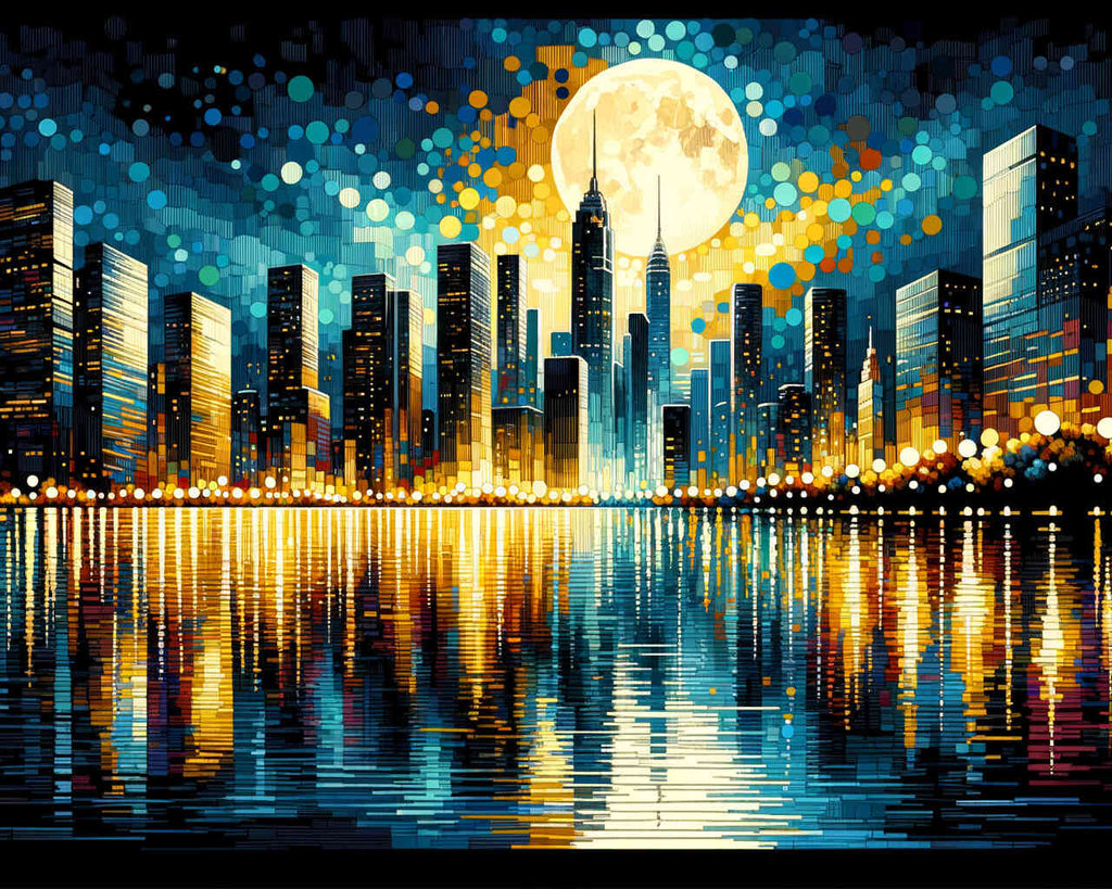 Moonlight skyscrapers - Paint by Numbers