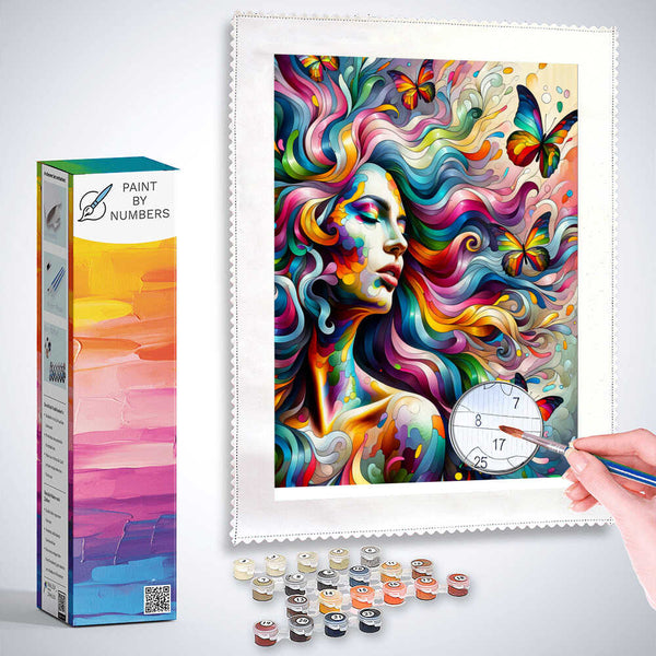 Paint by Numbers - Rainbow Hair Woman