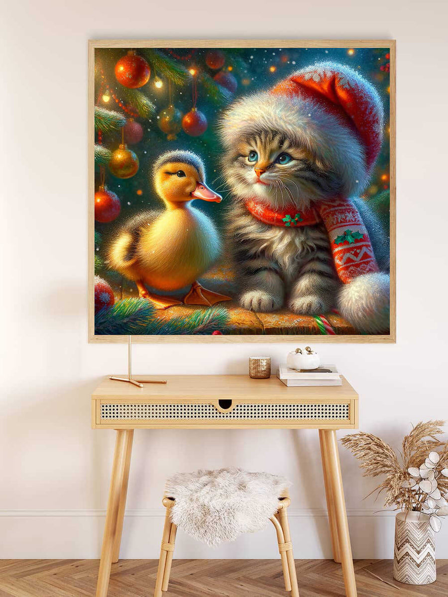 Paint by Numbers - Cat with Christmas Duck