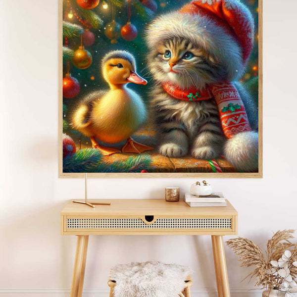 Paint by Numbers - Cat with Christmas Duck