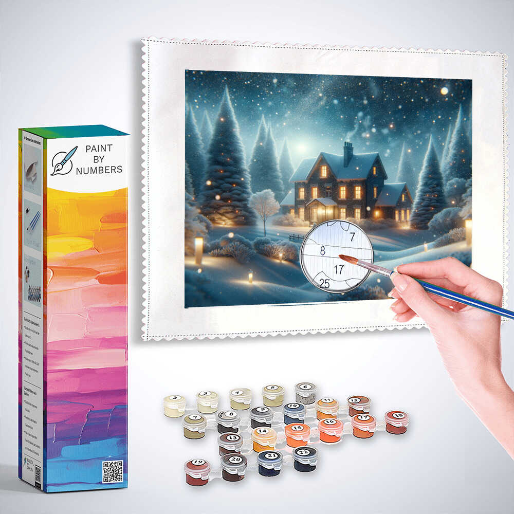 Paint by Numbers - Snowy Christmas House