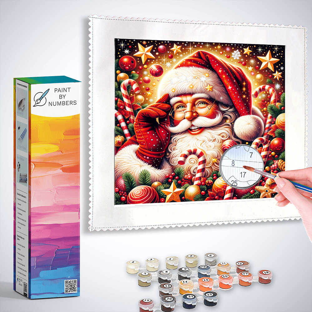 Paint by Numbers - Santa with Striped Scowl