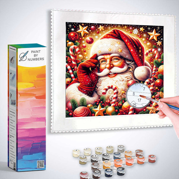 Paint by Numbers - Santa with Striped Scowl