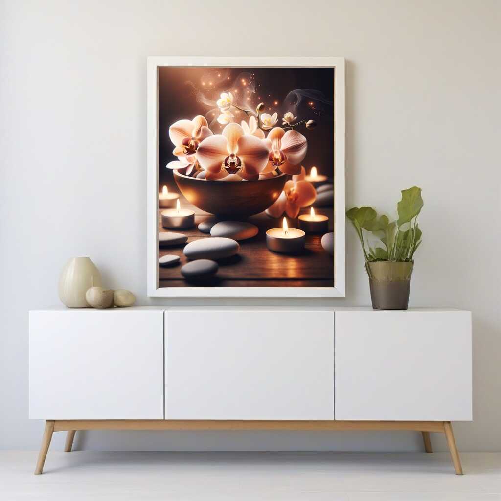 Paint by Numbers - Orchid, tea lights peach color