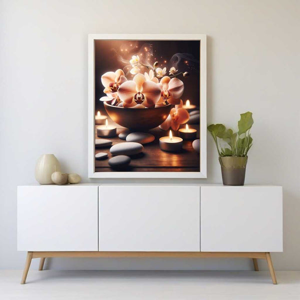 Paint by Numbers - Orchid, tea lights peach color
