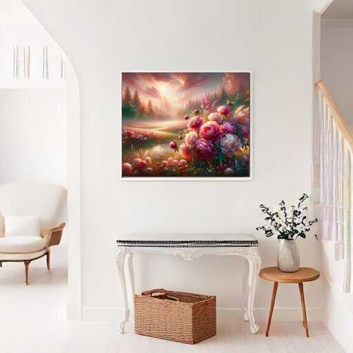 Paint by Numbers - Peony bouquet, meadow