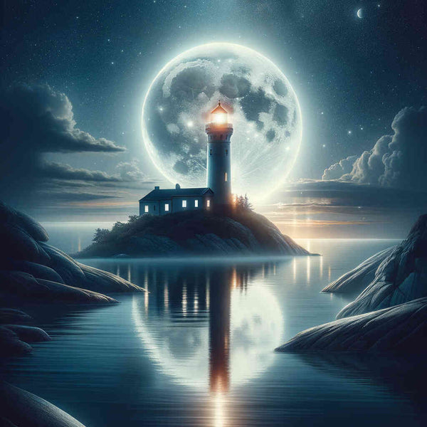 Paint by Numbers - Lighthouse, full moon
