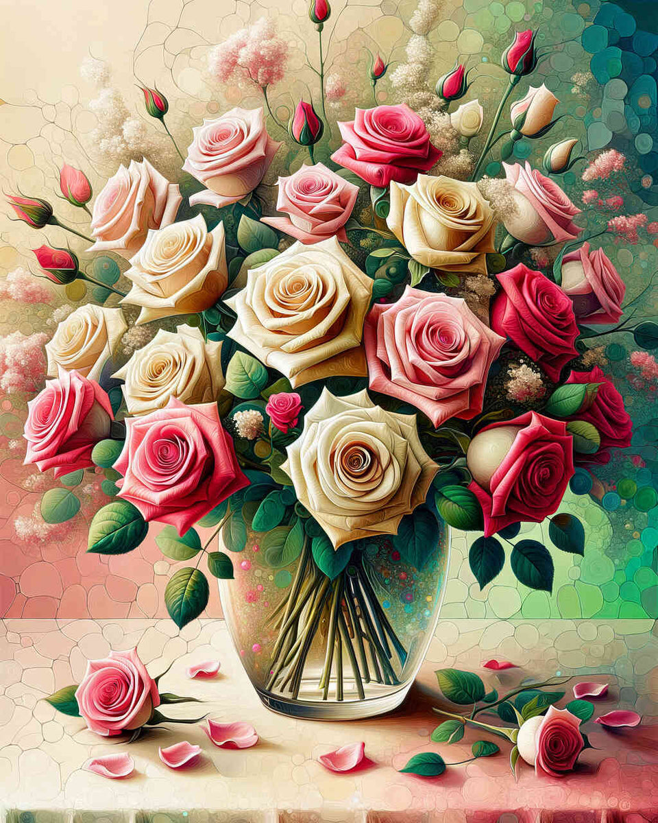 Paint by Numbers - Romantic bouquet of roses