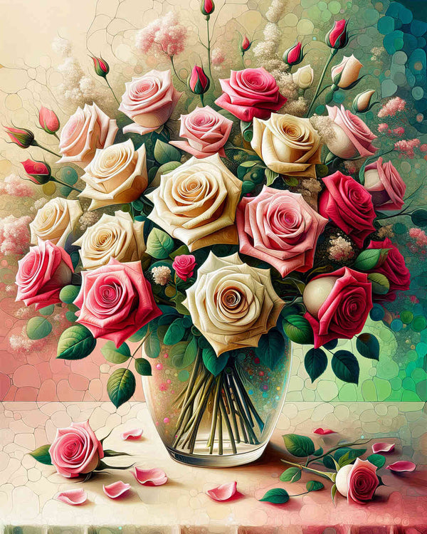 Paint by Numbers - Romantic bouquet of roses