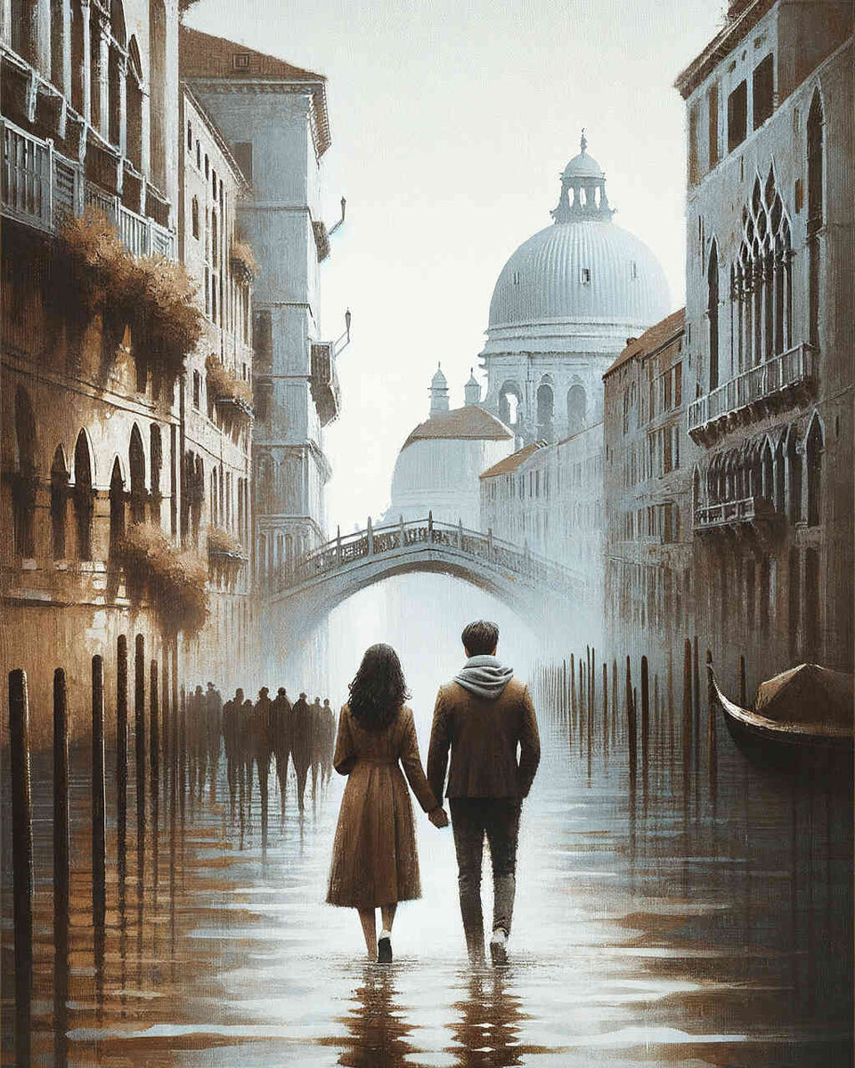 Hand in hand, roof - Paint by Numbers