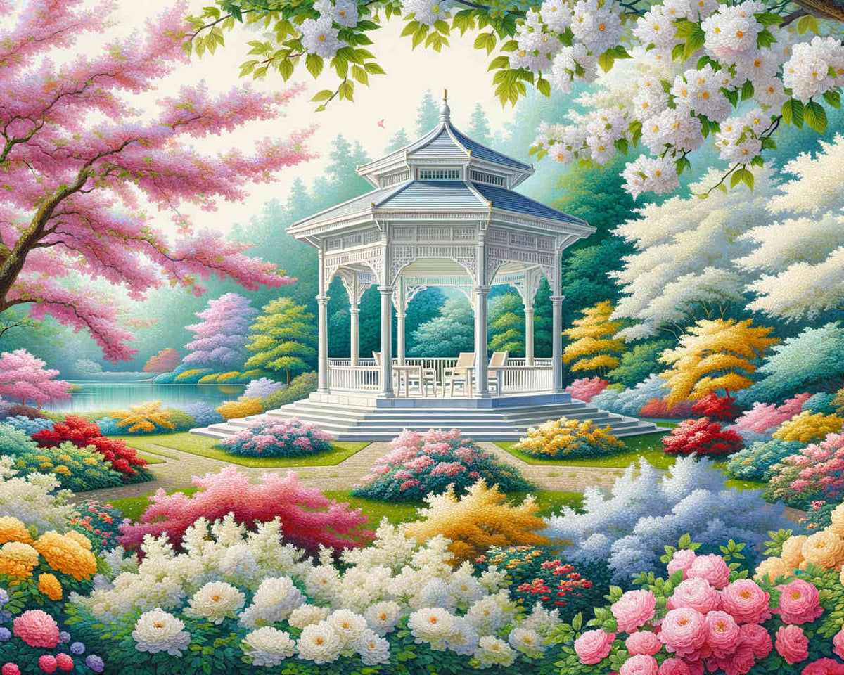 Pavilion in the park - Paint by Numbers