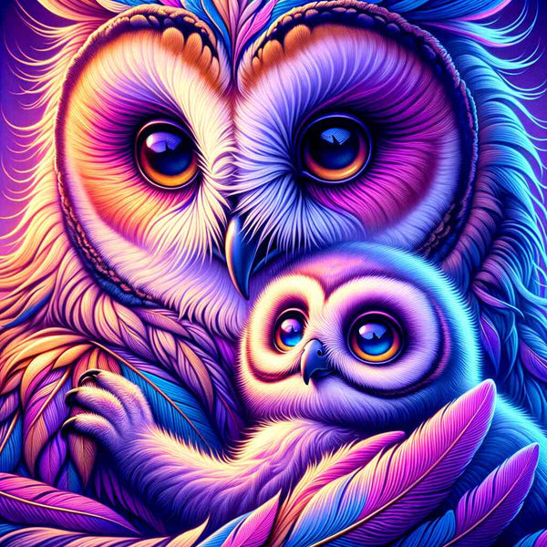 Paint by Numbers - Owl Mother and Child