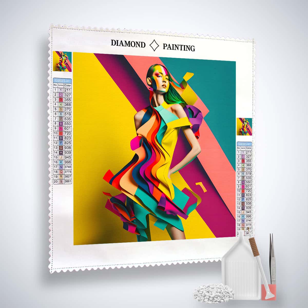 AB Diamond Painting - Abstraktes Kleid - gedruckt in Ultra-HD - AB Diamond, Abstrakt, Menschen, Neu eingetroffen, Quadratisch