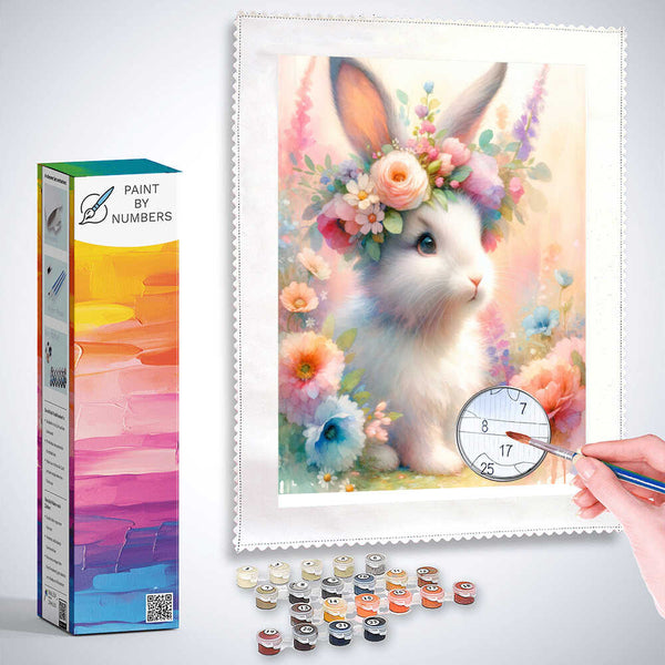 Paint by Numbers - Bunny Flower Wreath
