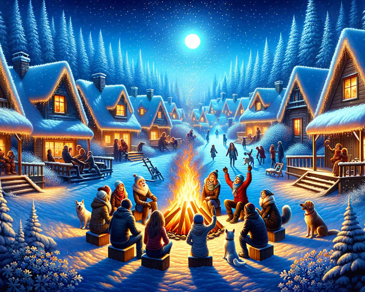 Paint by Numbers - Bonfire in winter