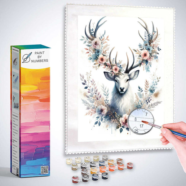 Diamond Painting - Deer on white background