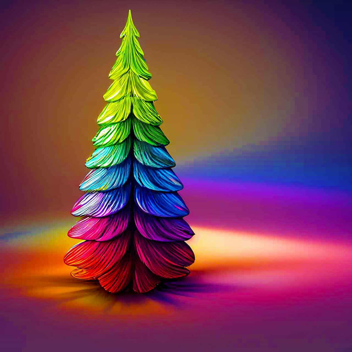 Malen nach Zahlen - Bunter Weihnachtsbaum, Abstrakt - hochwertige Leinwand - Abstrakt, Horizontal, Weihnachten