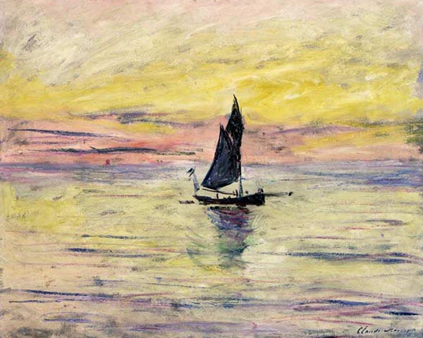 Claude Monet, Das Segelboot - Klassiker - hochwertige Leinwand - 3fuer2, exclude, Hoch, Horizontal, Klassische Kunst