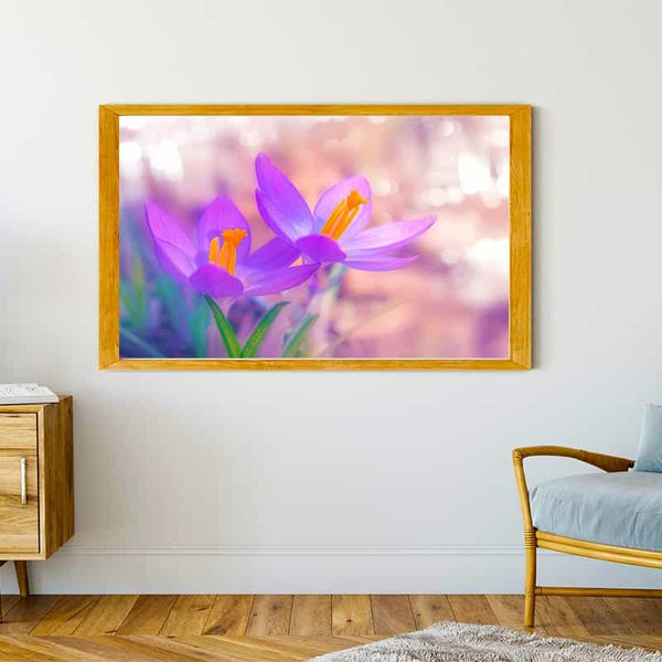 Malen nach Zahlen - Violetter Krokus - hochwertige Leinwand - Blumen, Horizontal, Krokus