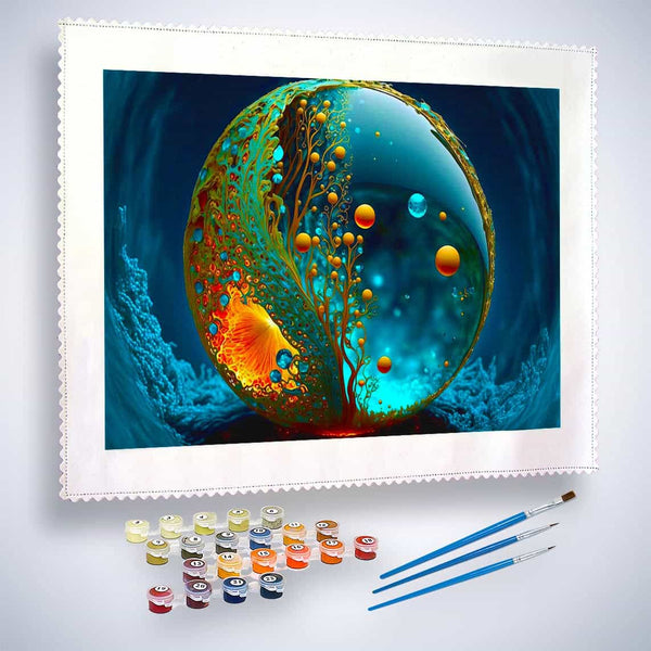 Malen nach Zahlen - Tropfen Welt - hochwertige Leinwand - Abstrakt, Bestseller, Horizontal, startbestseller