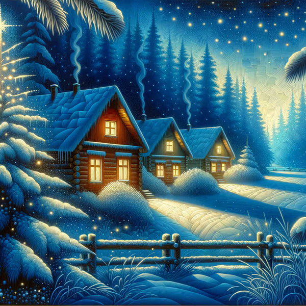 Paint by Numbers - House in winter forest