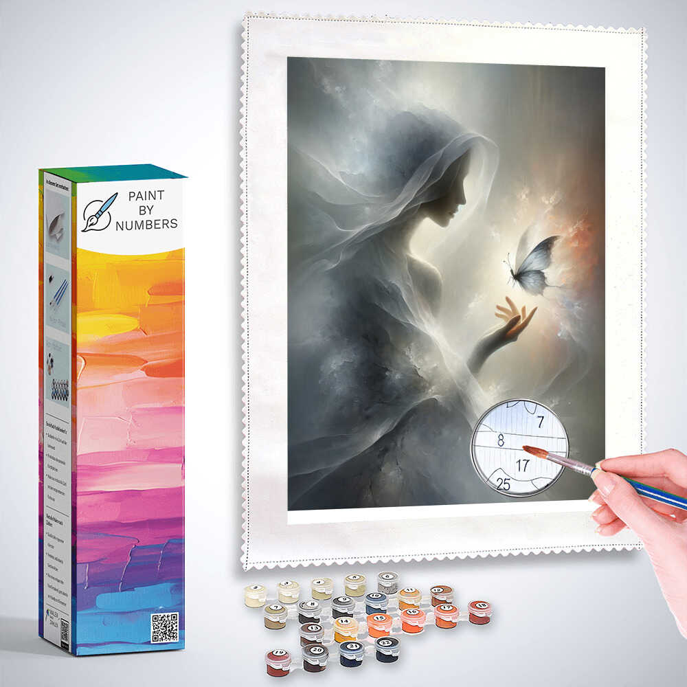 Woman with butterfly - Paint by Numbers