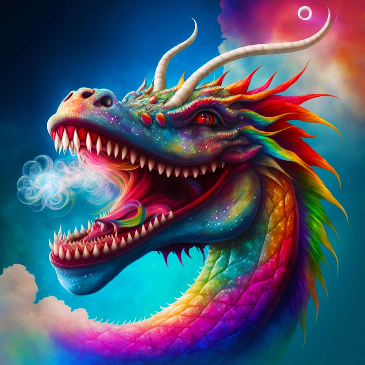 Vibrant dragon artwork from Diamond Painting kit, part of the Dragon Path collection. Paint by Numbers for art that sparkles.