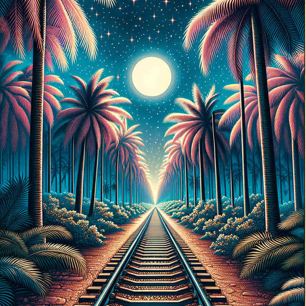 Paint by Numbers - Palm Forest with Rails