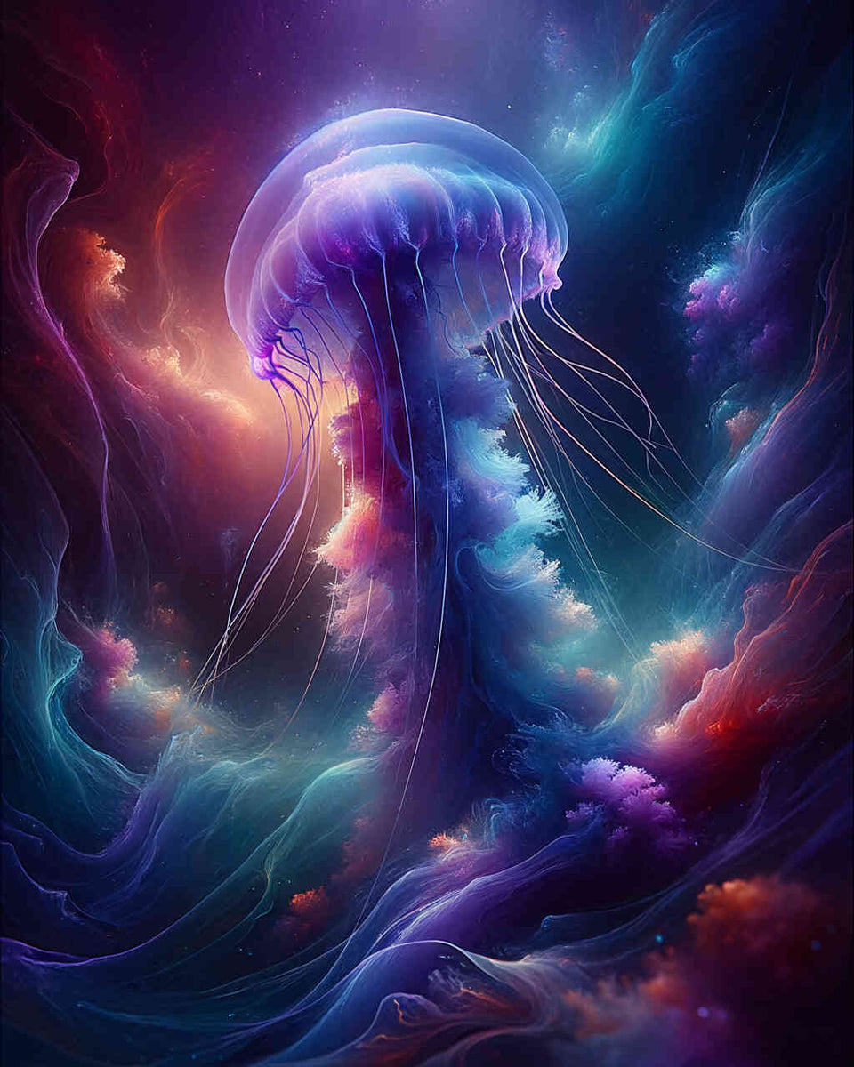 Paint by Numbers - Jellyfish in the depths