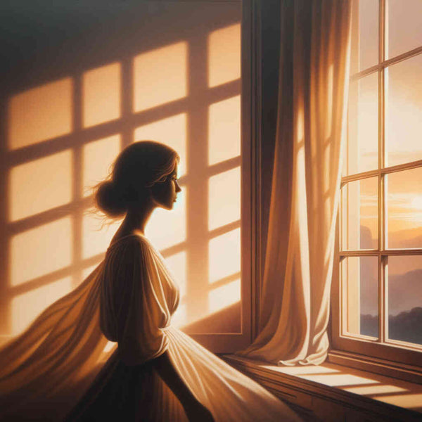 Woman looks out of window - Paint by Numbers
