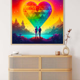 AB Diamond Painting - Paar unter Diamantherz - gedruckt in Ultra-HD - AB Diamond, Herz, Liebe, Menschen, Neu eingetroffen, Quadratisch