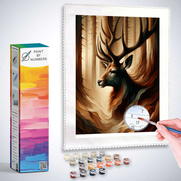 Deer in brown tones - Paint by Numbers