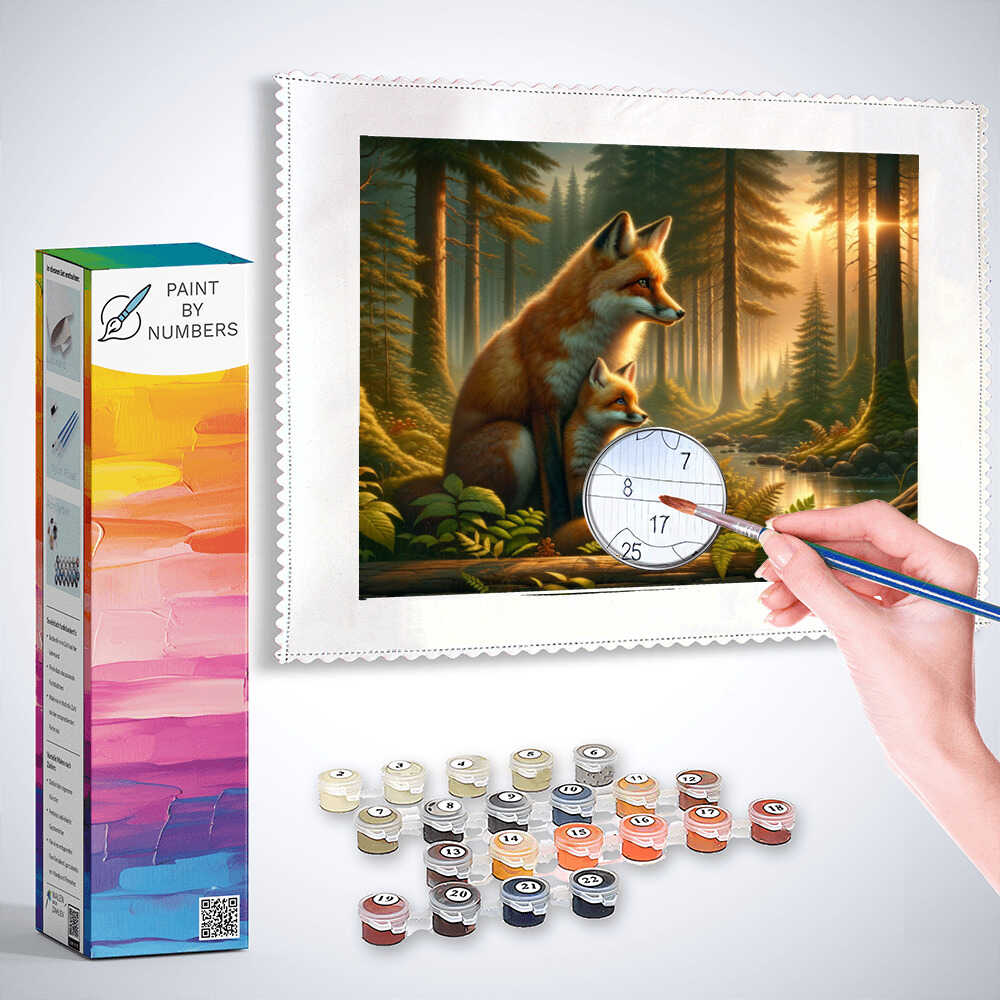 Paint by Numbers - Fox Family