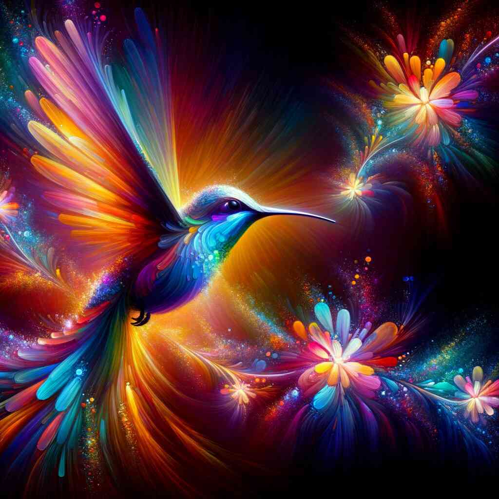 Paint by Numbers - Hummingbird, Colorful