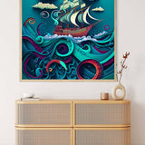 Diamond Painting - Tiefsee Papartart - gedruckt in Ultra-HD - Abstrakt, Meer, Neu eingetroffen, Quadratisch, Retro